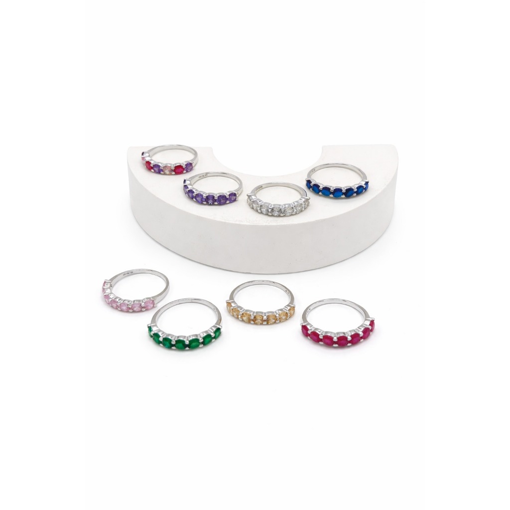 Anel Aparador Prata 925 Feminino com Zircônias Brilhantes 4mm em Oferta na Shopee