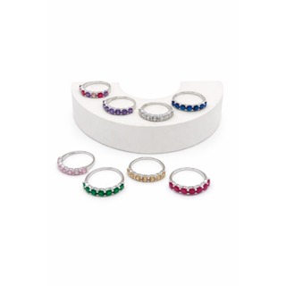 Anel Aparador Prata 925 Feminino com Zircônias Brilhantes 4mm em Oferta na Shopee