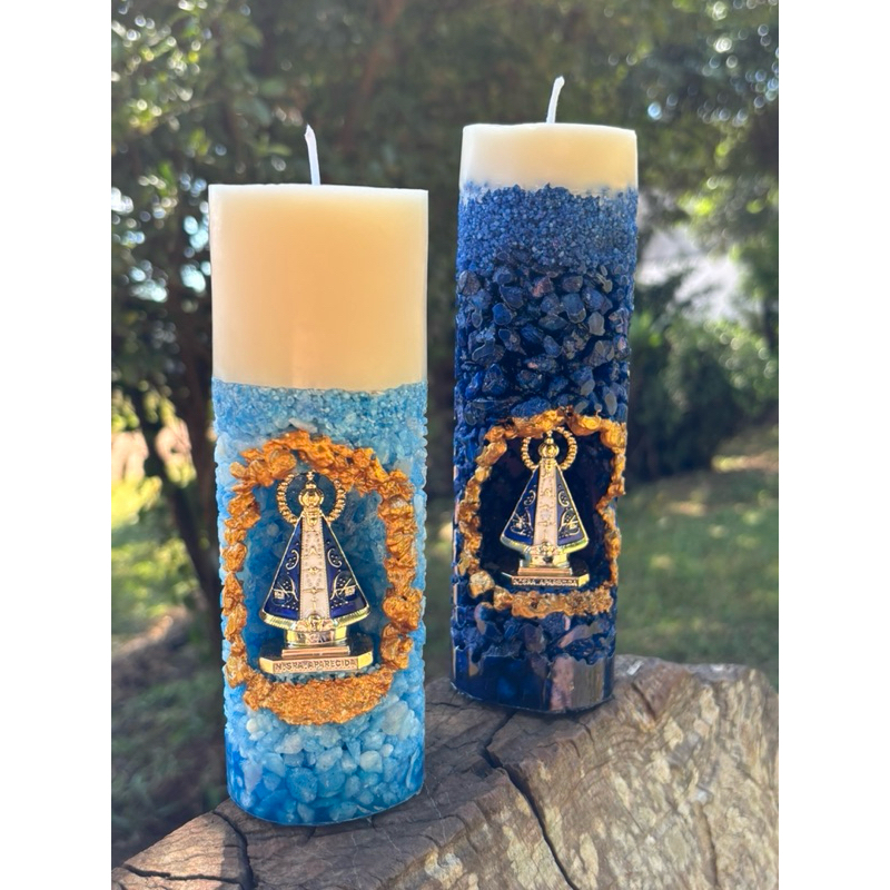 Vela Oratória Nossa Senhora Aparecida – Gruta Artesanal Decorativa Aromática
