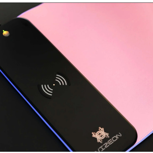 Mousepad Gamer RGB com Carregamento por Indução Vizeon Genesis - Rosa