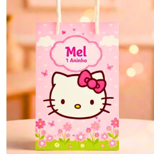 Sacolinha P Hello Kitty Personalizada/Sacolinha surpresa aniversário infantil/lembrancinha