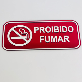 Aviso Placa Sinalização Proibido Fumar Acrílico Espelhado Impressão UV Ambiente em Oferta na Shopee