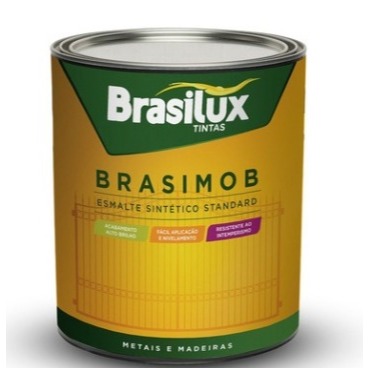 Tinta Esmalte Sintético Preto Brilhante Brasimob 900ml Brasilux