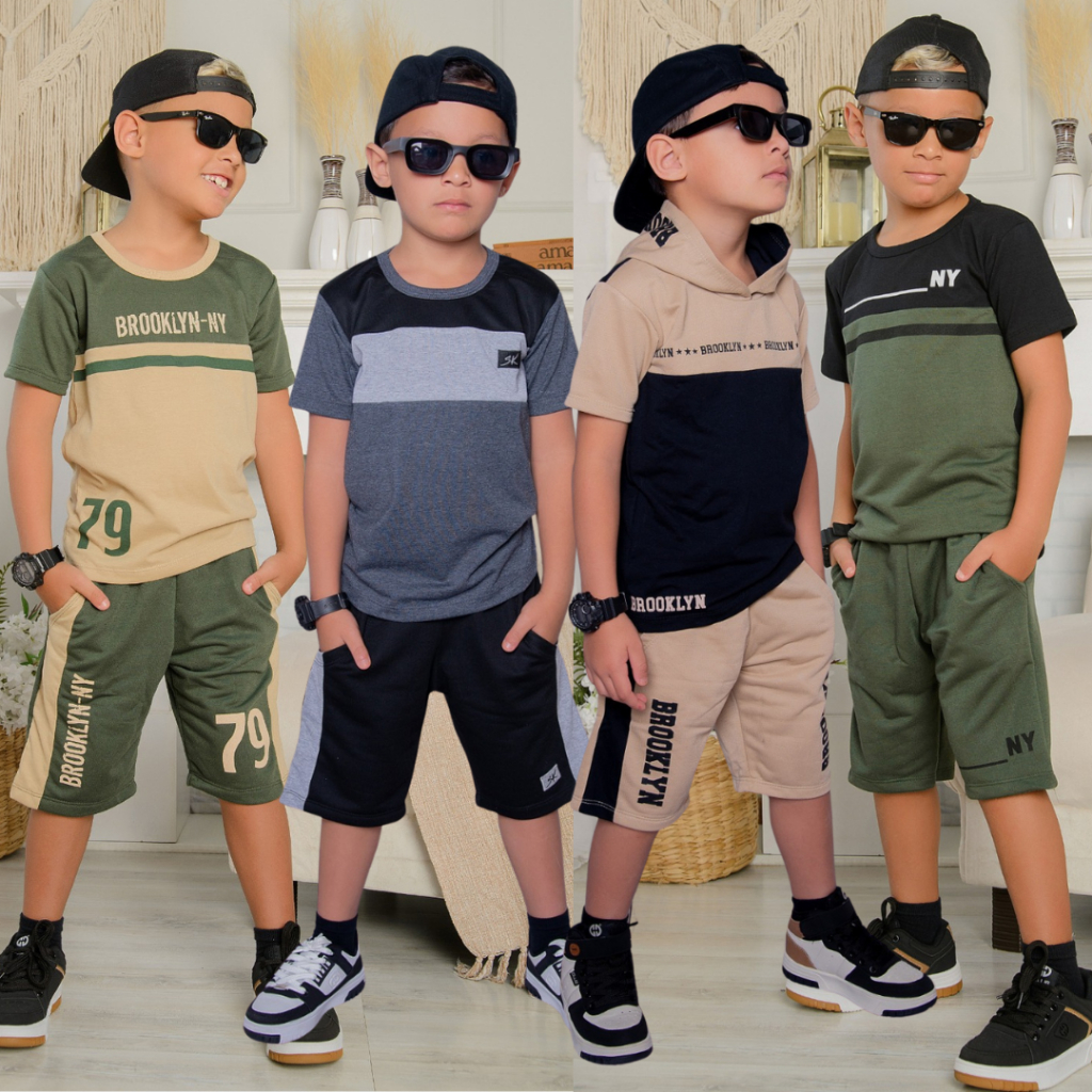 Conjunto Infantil Masculino Kit Roupa de Menino Lançamento Veste do 2 ao 14 anos Blogueirinho Estiloso