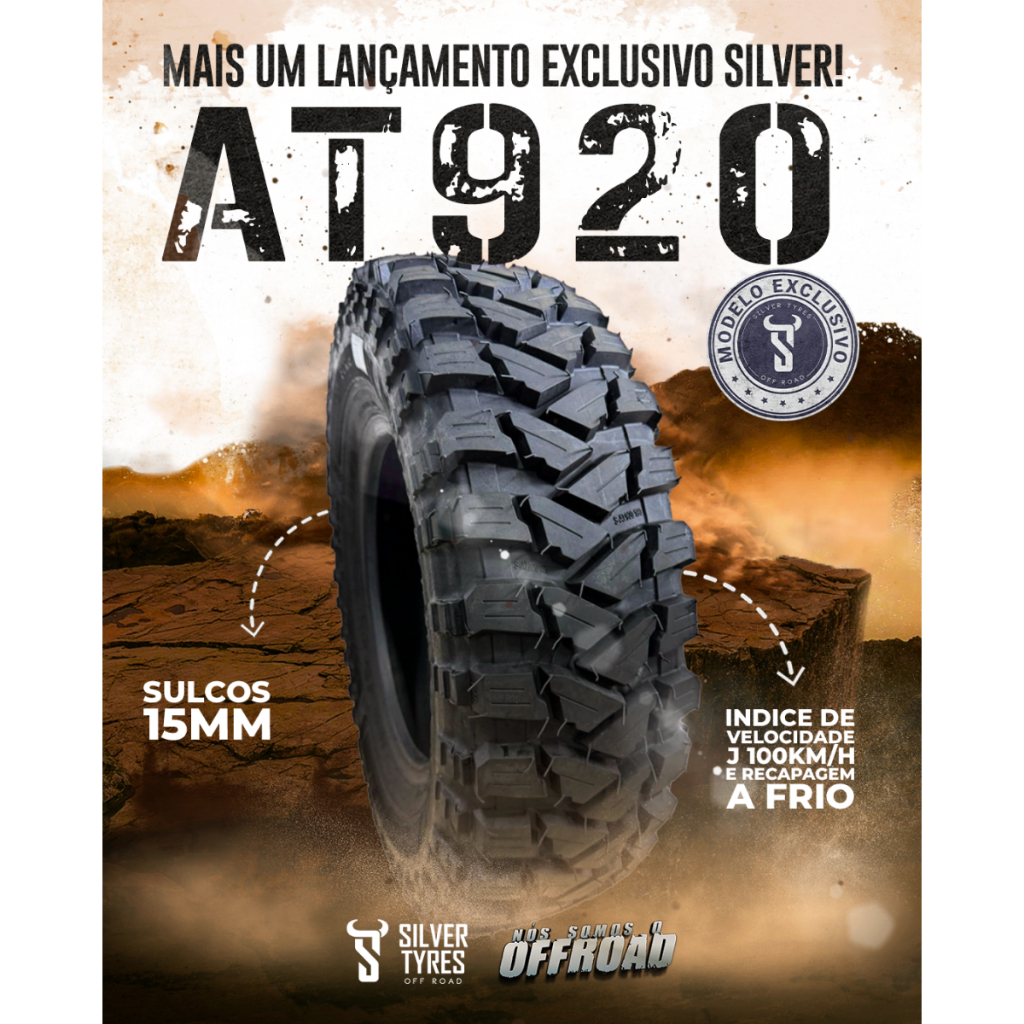Pneu Mud 225/75 R16 Trepador Recapado Tm Trilha hilux s10 Off Road AT920 — imagem 2 de 2