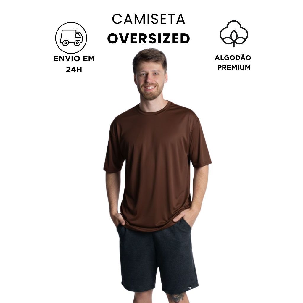 Camiseta Camisa Blusa Oversized Algodão Lisa Streetwear Casual Over