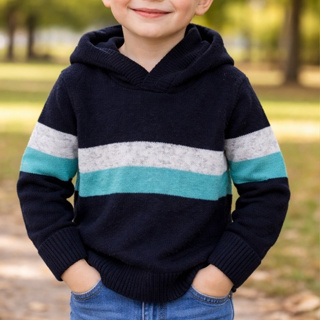 Blusa de mousse com capuz infantil menino tricot inverno trico em Oferta na Shopee