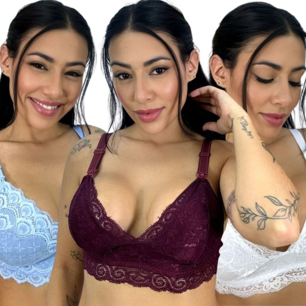 Sutiã Sem Bojo Amamentação Renda Pós Parto Maternidade Feminino Lingerie