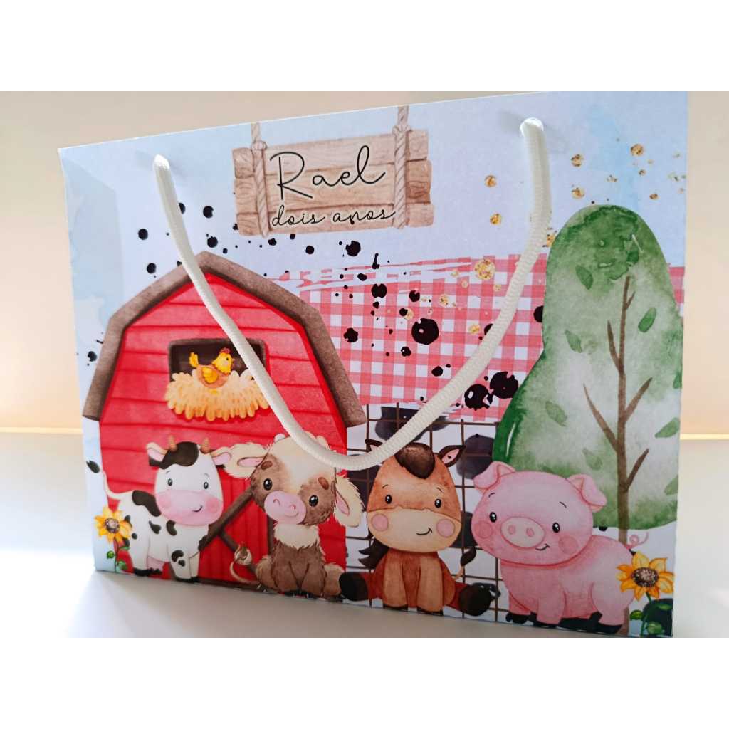 SACOLINHA PERSONALIZADA DE ANIVERSÁRIO FAZENDINHA - LEMBRANCINHA PEGUE E MONTE - VARIOS TEMAS