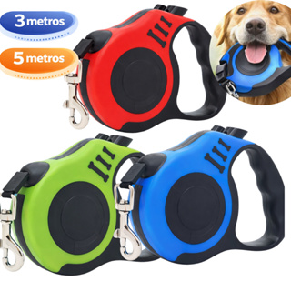 Coleira Guia Retrátil 5 e 3 metros para Pets Cachorro Gato com Trava Até 12kg 5m Segura Passeio Cão em Oferta na Shopee
