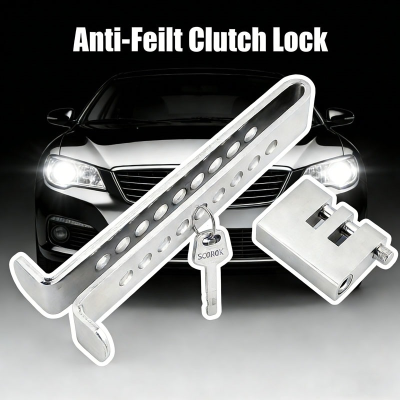 Trava de Pedal Antifurto Universal Aço Inoxidável Maciço - Bloqueio de Freio e Embreagem Carro Seguro (Envio do Brasil) em Oferta na Shopee