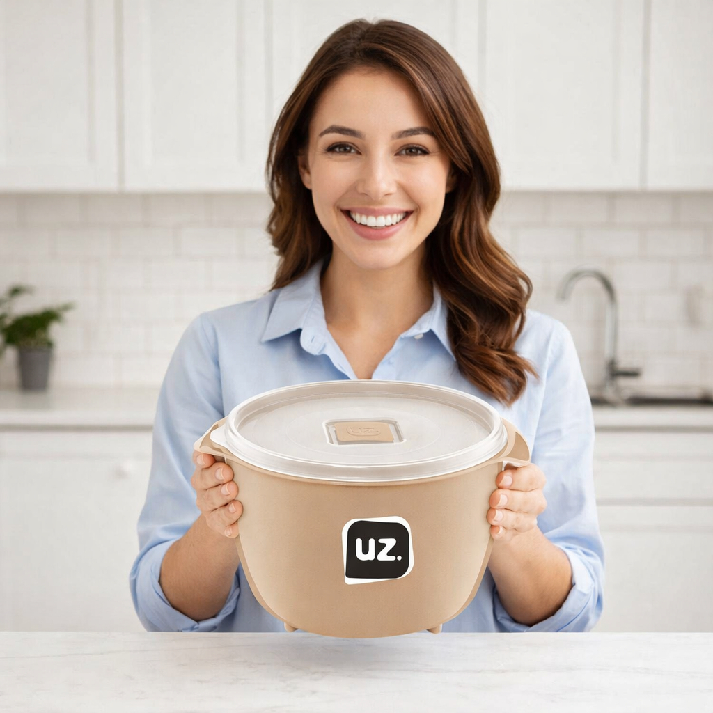 Pote Multiuso 1,5 Litros Premium Cappuccino Cozinha Geladeira Despensa Freezer Organizador Alimentos UZ Utilidades