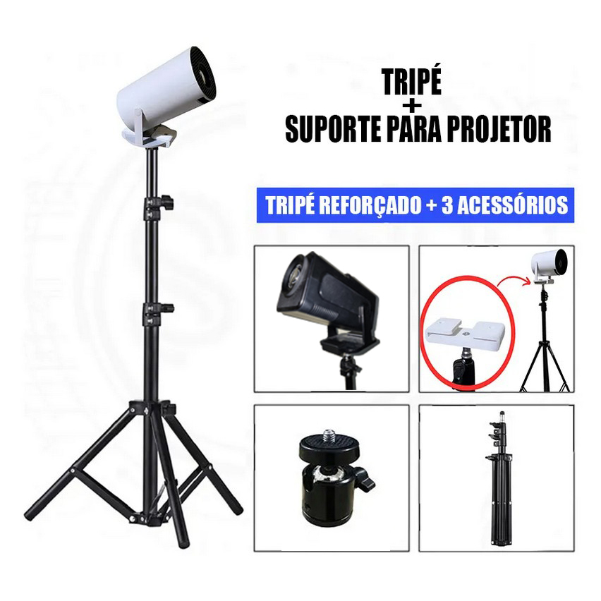Tripé Suporte Para Projetor Universal Hy 300, Hy320, Celular Câmera Webcam Estúdio Iluminação Datashow em Oferta na Shopee