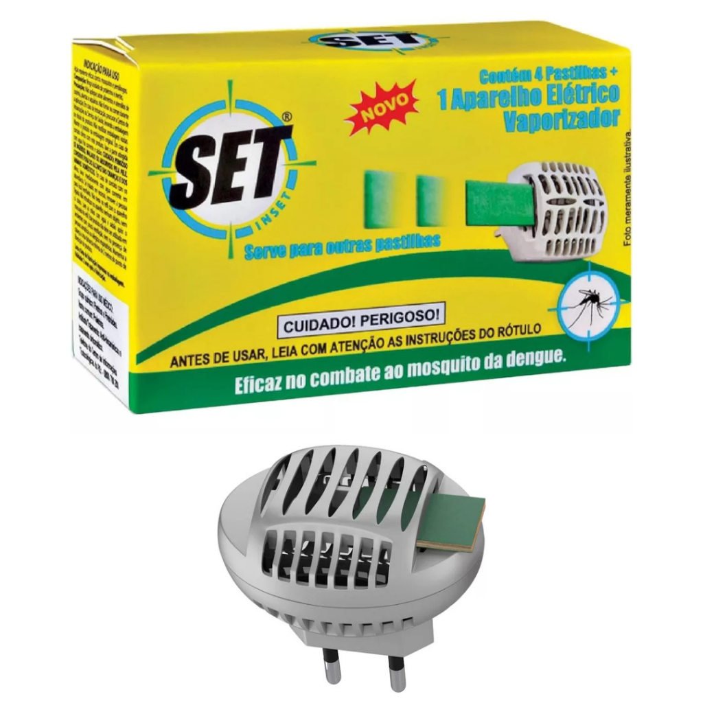 Repelente Aparelho Elétrico Set Inset + 4 Pastilhas em Oferta na Shopee