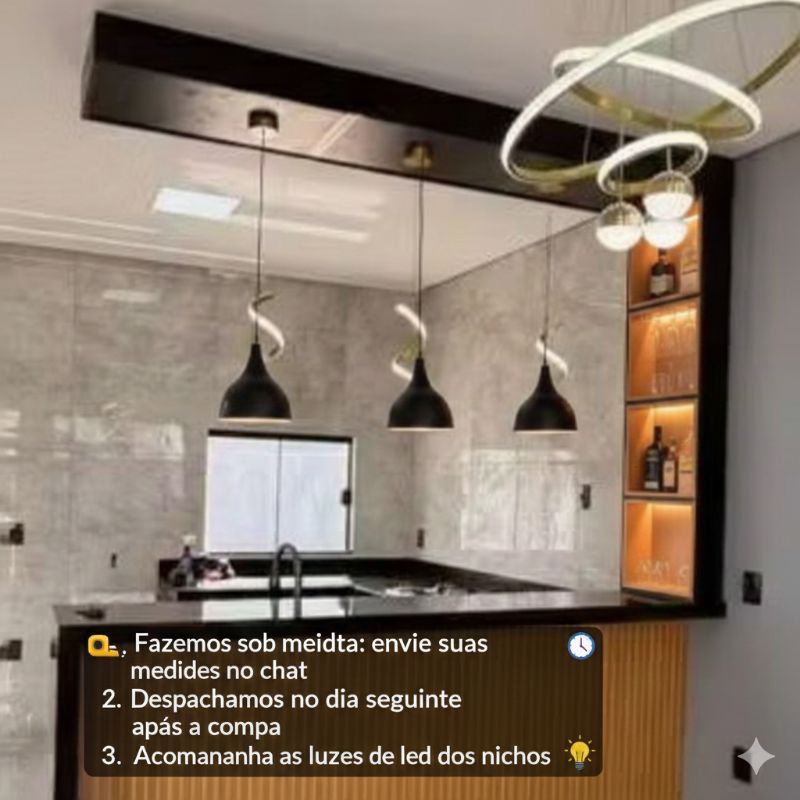 🛍️ Nicho com sanca para balcão passa prato mdf