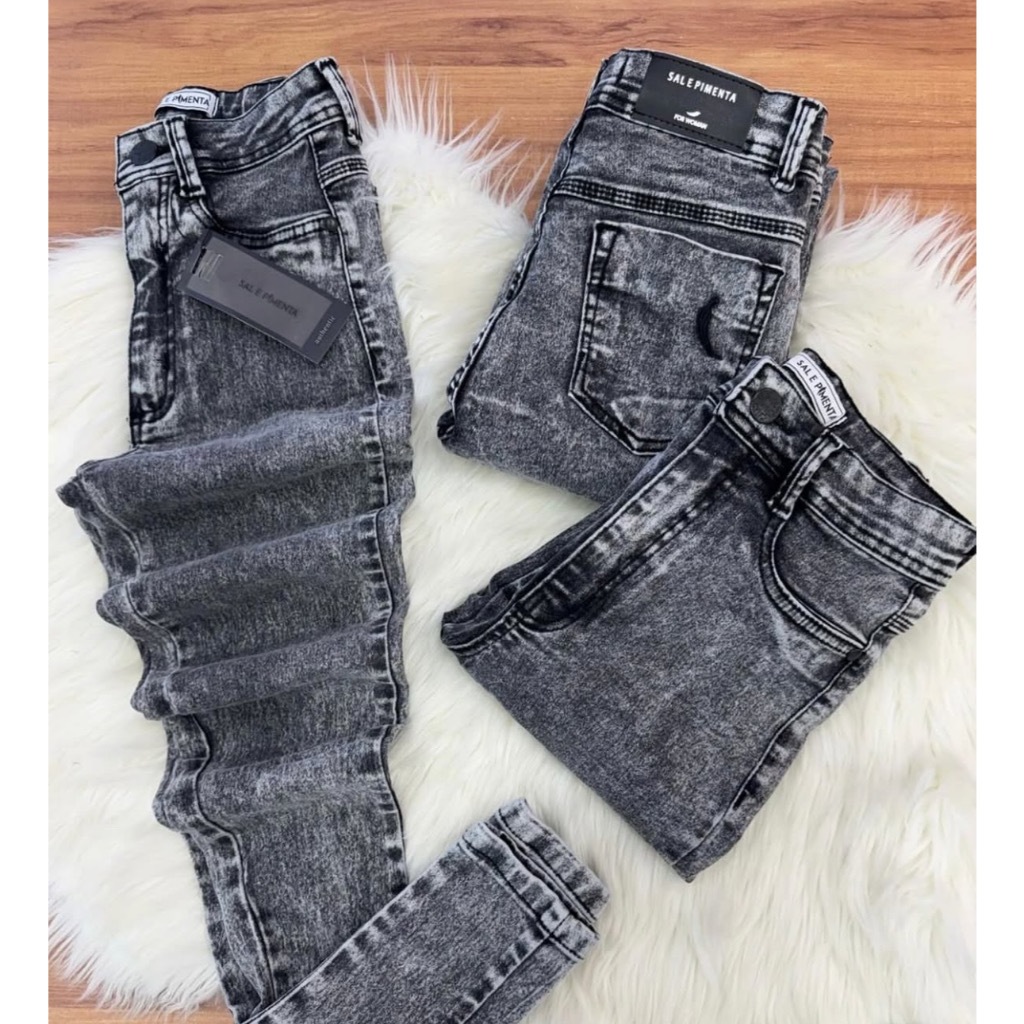 CALÇA JEANS SAL E PIMENTA GRAFITE ORIGINAL CINTURA ALTA COM LYCRA MODELA O BUMBUM em Oferta na Shopee