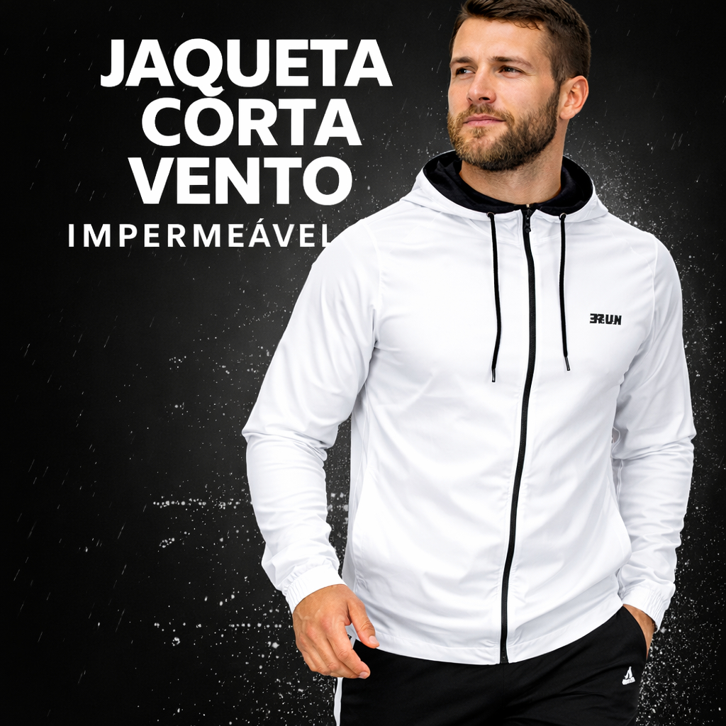 Blusa de Frio Jaqueta Corta Vento Impermeável UV+ Gola Corrida Academia Moto Bicicleta
