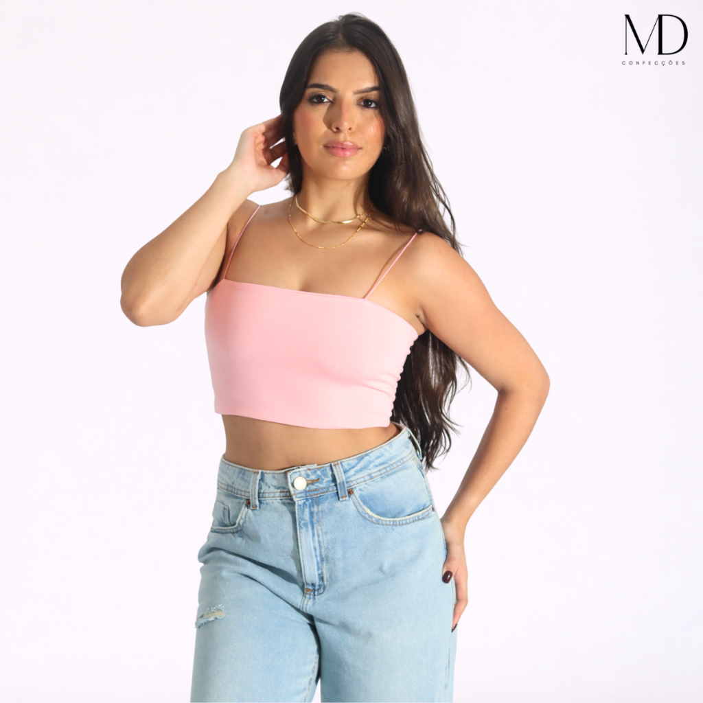 Cropped Feminino Top Alças De Elastico Finas Suplex Cores Verão em Oferta na Shopee