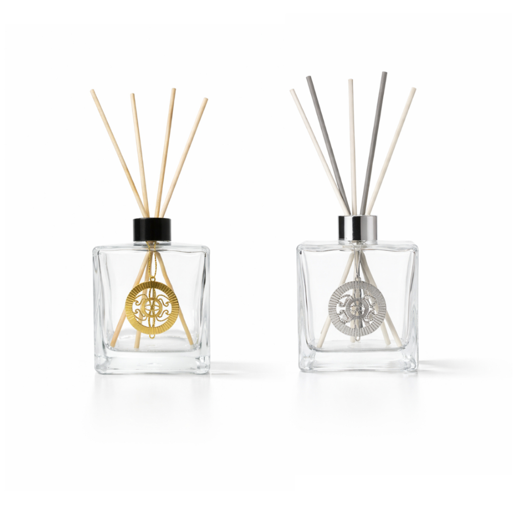 Kit Difusor de Ambiente Vidro 500ml Varetas Aromatizador Elegante para Casa e Escritório