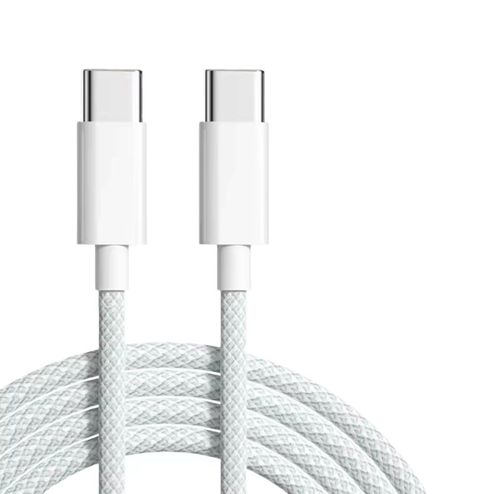 Cabo USB-C Trançado Duravel 2m PD 60W de Carregamento Rapido para IPhone 15 16 17 e Samsung