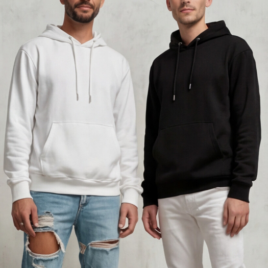 Kit Com 2 Blusas Moletom Feminino Masculino Blusao Com Capuz Liso Sem Estampa Frio Conjunto Promoção