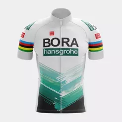 Camisa de Ciclismo Masculina Equipe Bora Verde e Branca Premium