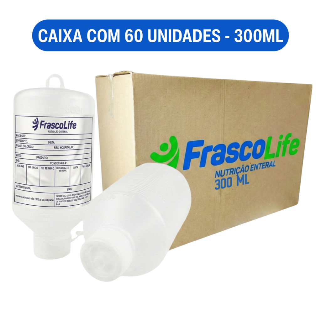Kit 60 Frascos P/ Nutrição Enteral FrascoLife 300ml de Alimentação e Dieta Liquida em Oferta na Shopee