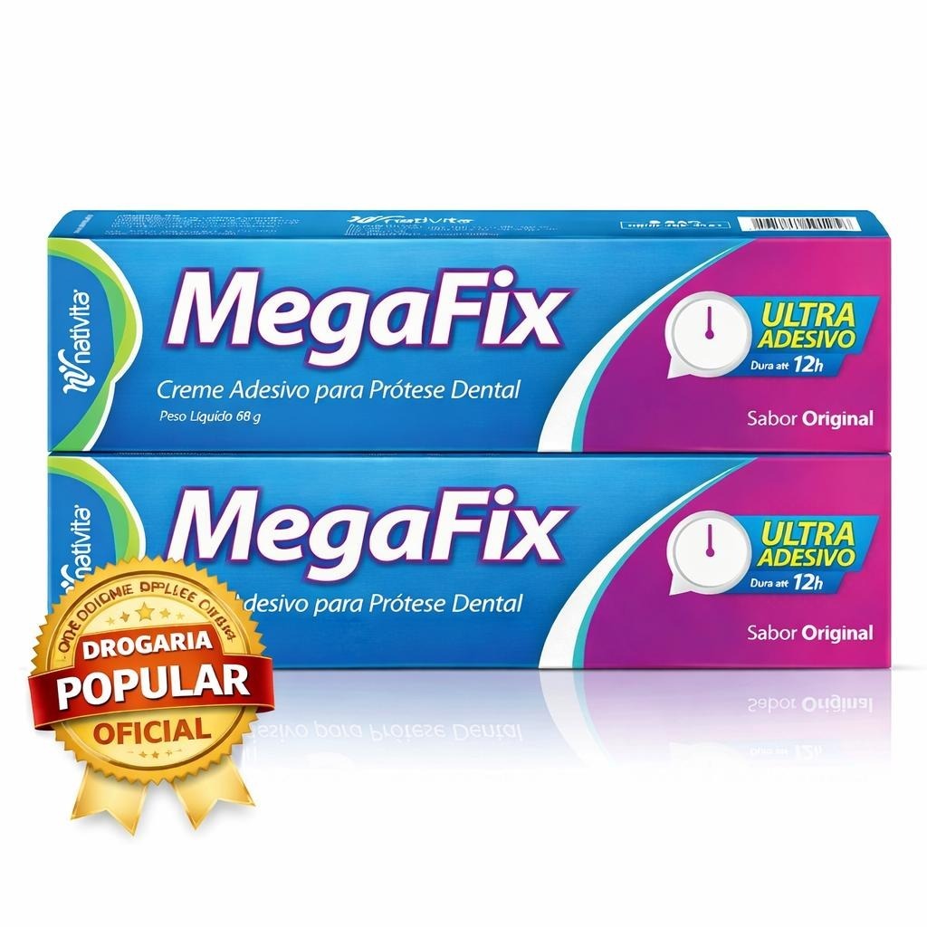 Megafix Kit 2x Fixador De Dentadura 68g em Oferta na Shopee