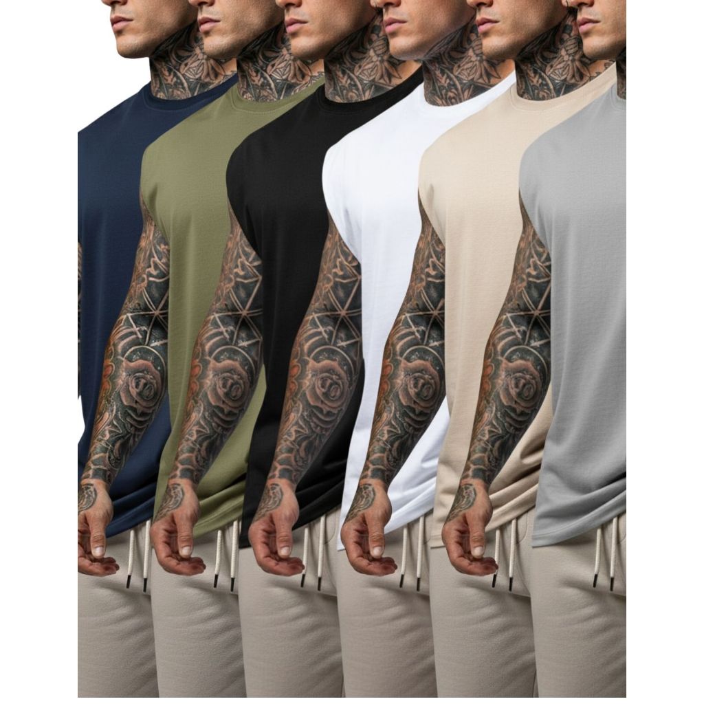 Kit 6 Camiseta Regata Oversized Masculina Academia Machão Treino Longline Lisa casual