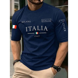 Camiseta Masculina 100% Algodão Camisa T-Shirt Milano Italia Moda Street