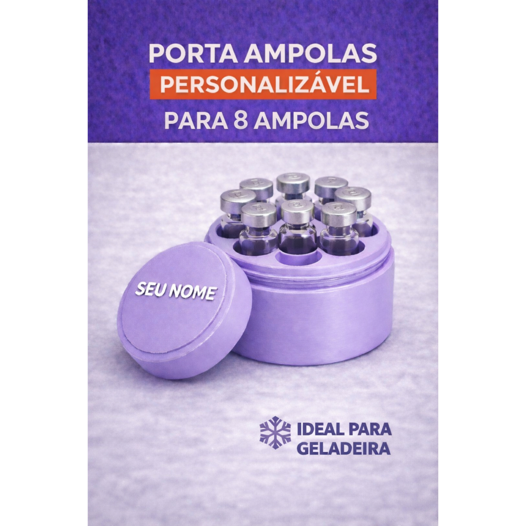 Porta Ampolas |  Estojo Organizador para 8 Ampolas | Personalizável
