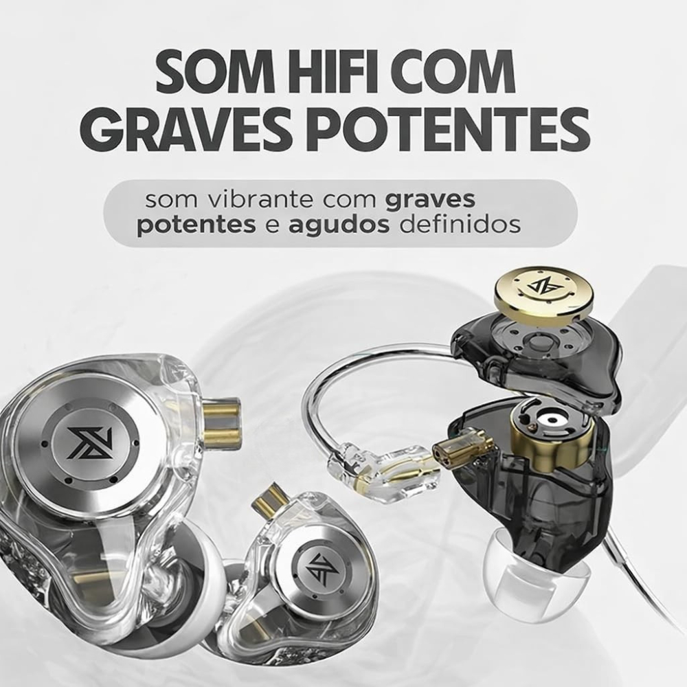 Fone KZ EDX Pro Profissional Intra-auricular Driver Dinâmico Magnético 10mm Original Gamer