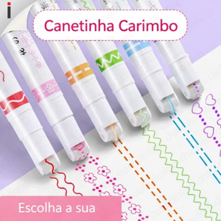 Marca Texto Caneta Canetinha Carimbo Roller Criativa Fofa Escola Caderno Diario Organização em Oferta na Shopee