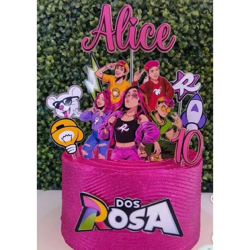 topo topper de bolo emilly vick os rosas