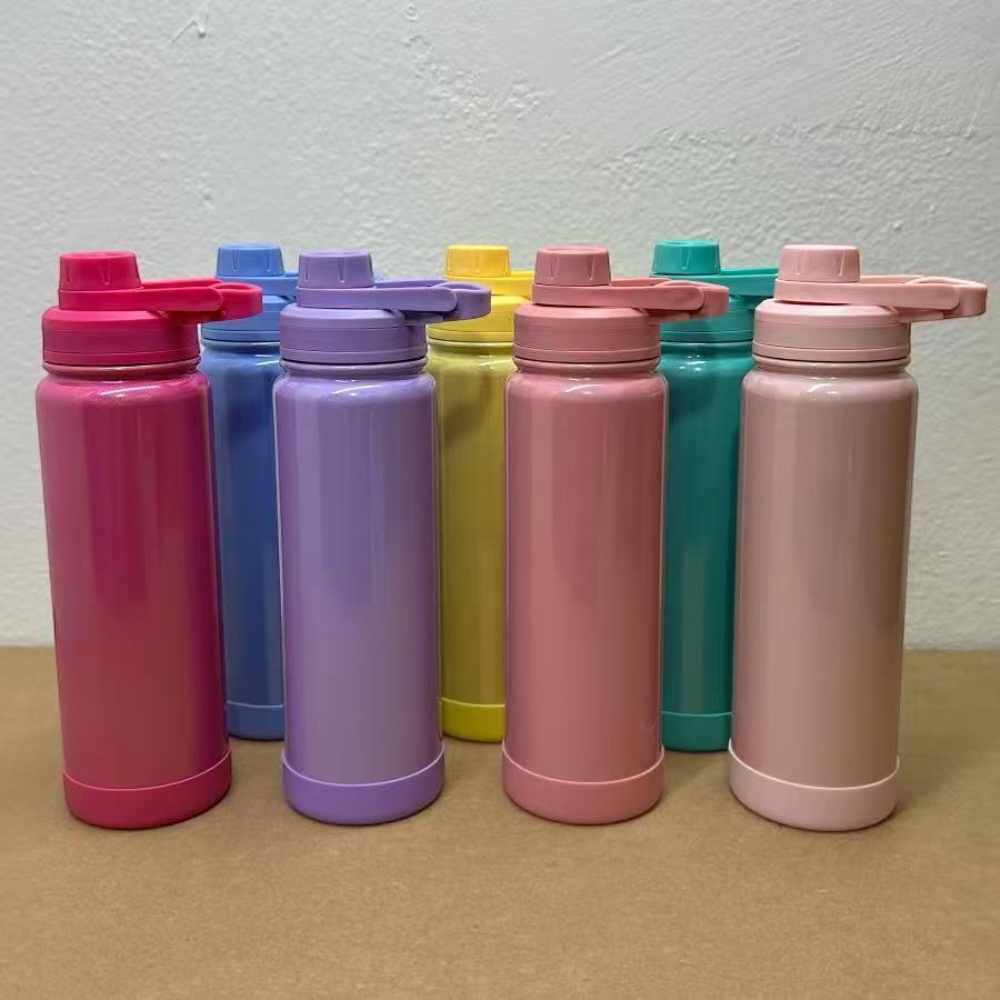 Garrafa Térmica 350ML/600ML/800ML/1000ML  304 Inox Com Alça Colorida Pintura Arco-íris Piscante Quente e Frio Copo Térmi em Oferta na Shopee