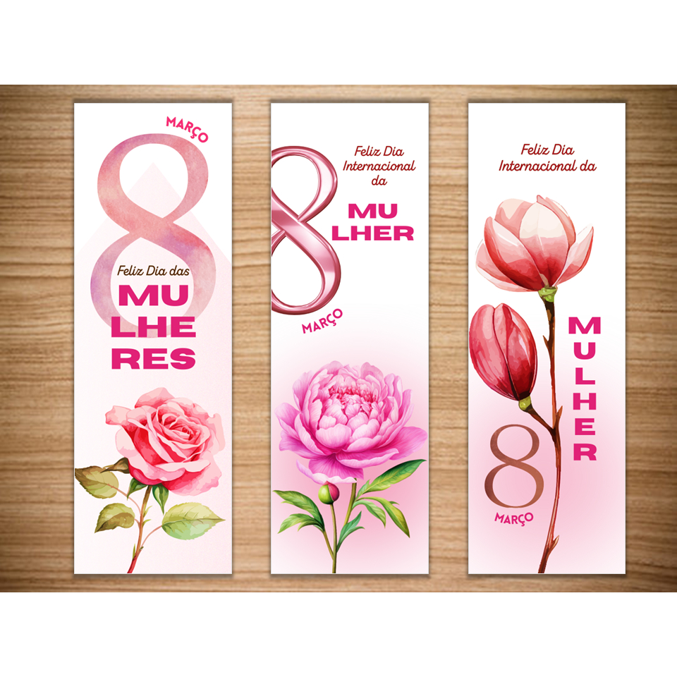 Kit 25/50 Marcadores de página Dia Internacional das Mulheres, brindes, lembrancinhas em Oferta na Shopee