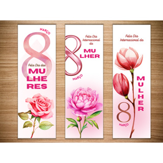 Kit 25/50 Marcadores de página Dia Internacional das Mulheres, brindes, lembrancinhas em Oferta na Shopee