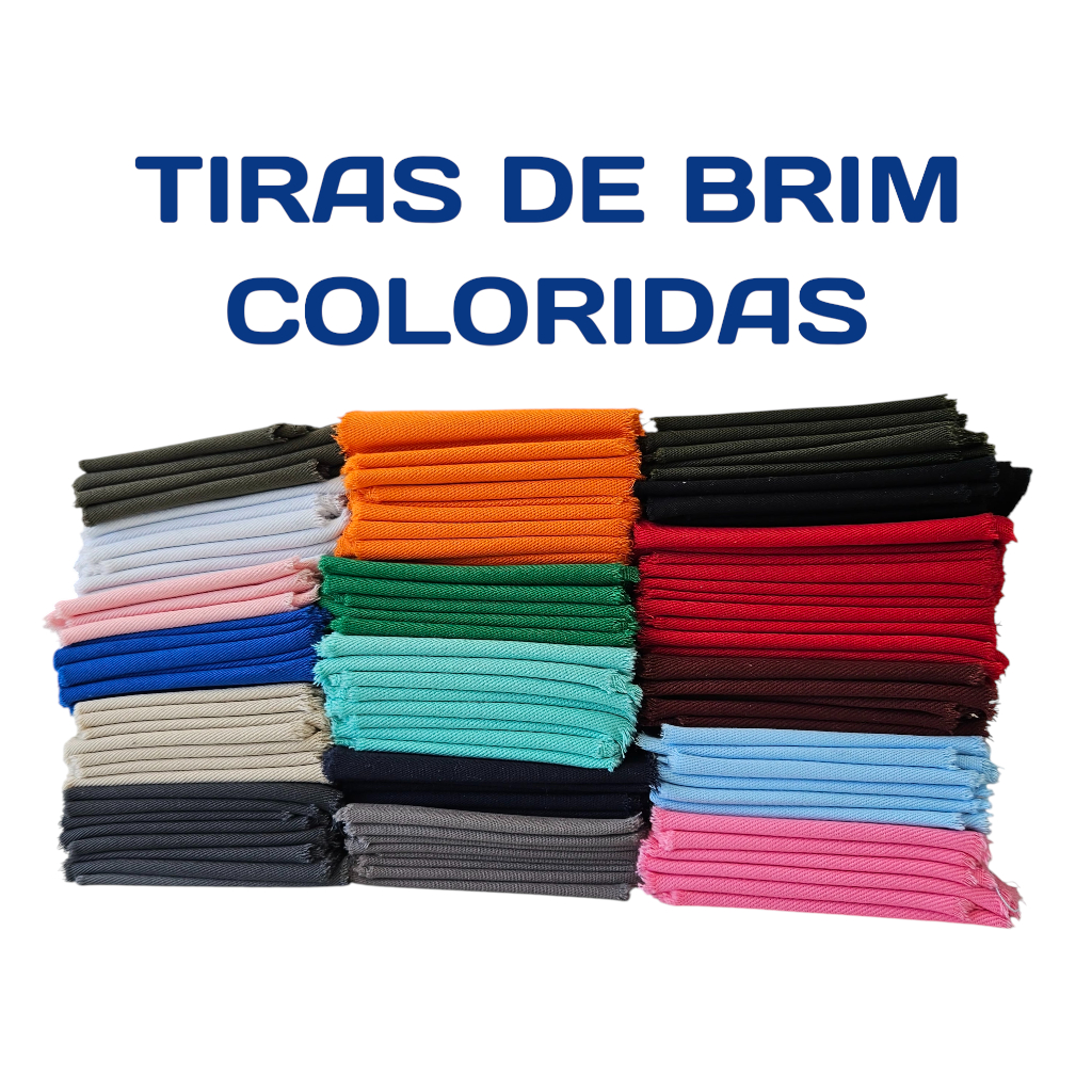 Kit Tiras de Brim Coloridas Patchwork e Artesanato - Envio Imediato ✂️ em Oferta na Shopee