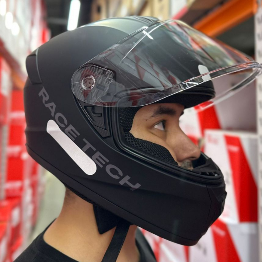 Capacete Race Tech Super Exclusivo Hit Monocolor Preto Titanium Viseira Cristal Brinde — R$ 289,00 em Shopee