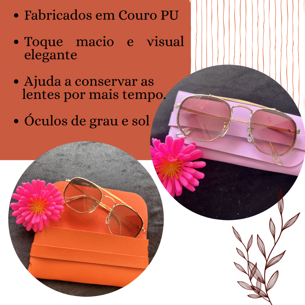 Kit Personalizado Com Sua Logo Porta Óculos Estojo Couro Ecológico Atacado Kit Customizado · foto 2