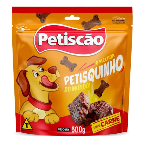 Petisquinho Bifinhos Mastigáveis da Petiscao Sabor Carne 500g