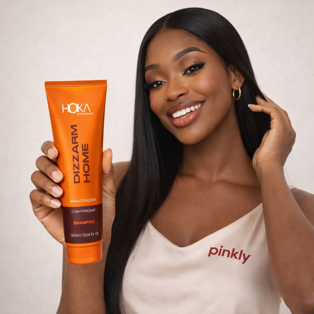 Shampoo Dizzarm Hoka 300ml Tratamento Pós Progressiva Manutenção Liso Intenso Sem Sal Anti-Frizz Brilho Limpeza Suave Ho