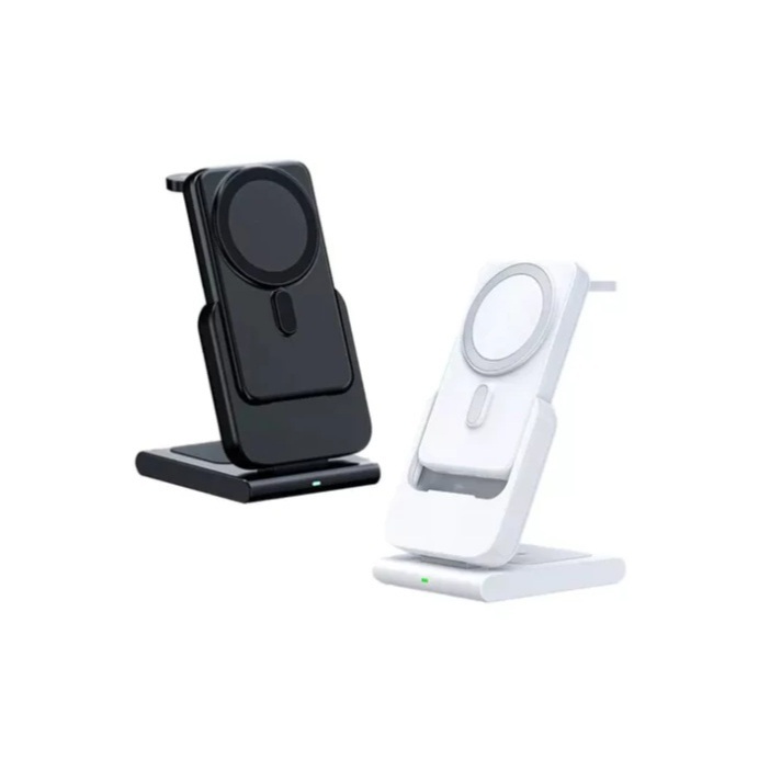 Carregador Turbo Sem Fio 42.5W  Base Por Indução 3 em 1 Com Power Bank De 10000mAh