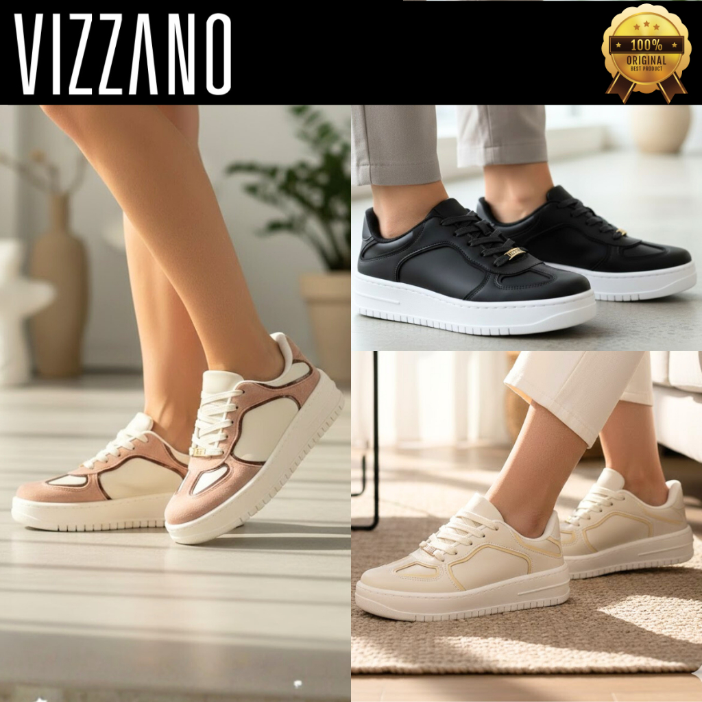 Tênis Vizzano Feminino Casual Plataforma Confortável Macio Estiloso Leve Dia Lançamento Original