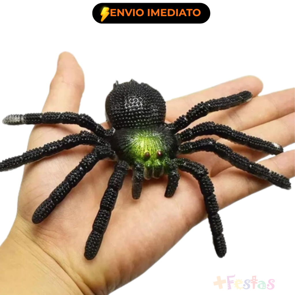 Presente infantil Aranha Realista Borracha Brinquedo Halloween 15cm Pernas Flexíveis em Oferta na Shopee