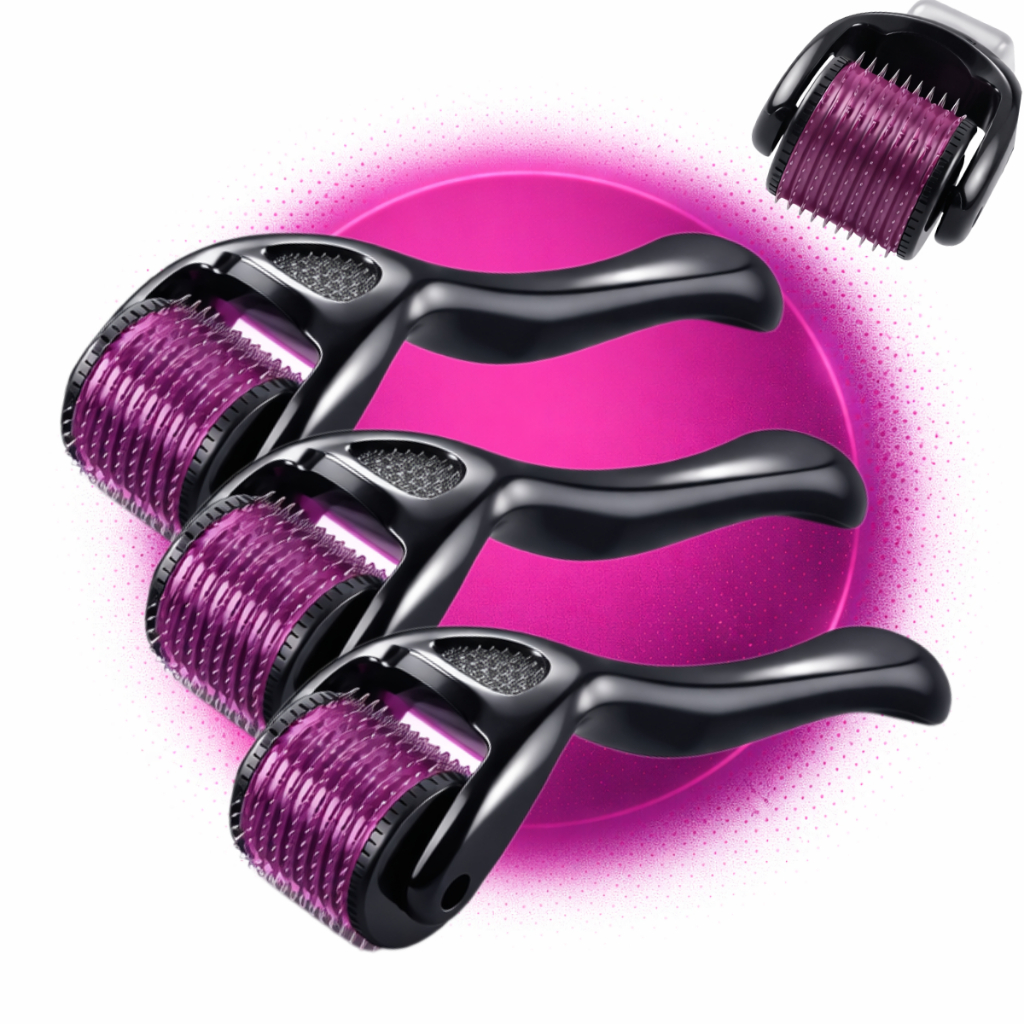 Kit 3 DermaRoller MicroAgulhamento Rolo Agulha System 540 Original Anvisa Preencher Falha Cabelo e Barba Tirar Cicatrize em Oferta na Shopee