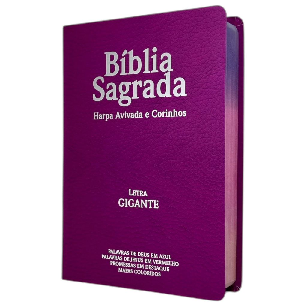 Bíblia Sagrada Capa Semiflexível Letra Gigande ARC Com Harpa Avivada Pink e Feminina em Oferta na Shopee