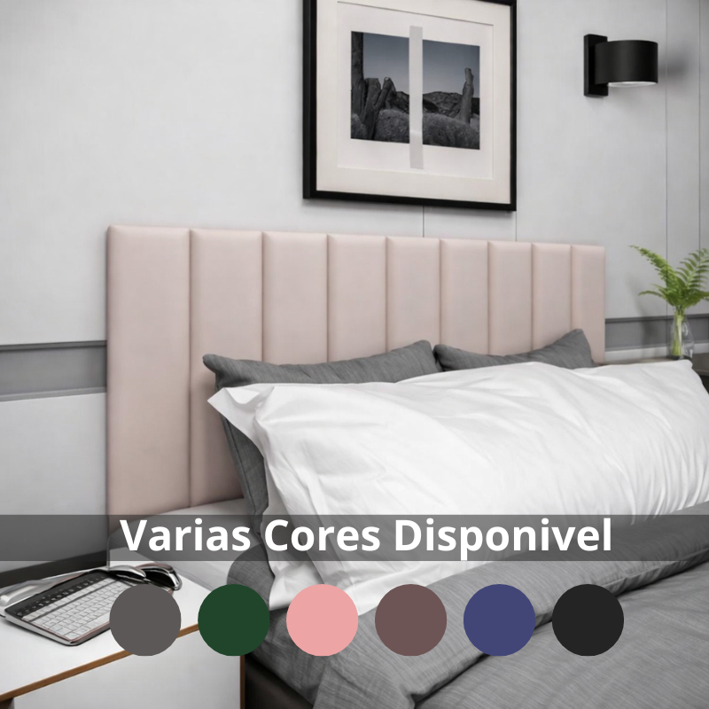 Kit Com Até 10 Cabeceira de Cama Adesiva Kit Completo Estofada em Módulos - Envio Imediato