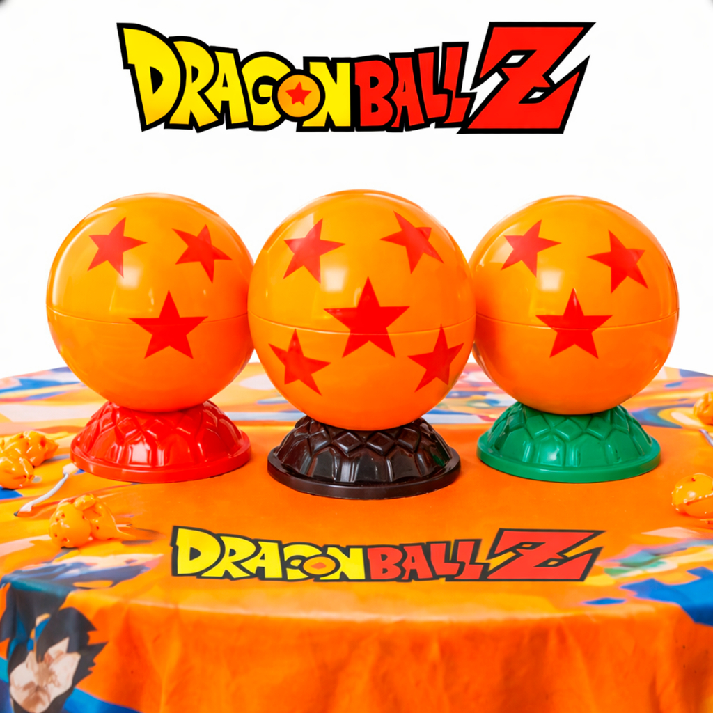 Kit Com 24 Bolas Porta Moedas Bola Dragonball Cofrinho Esfera do Dragão Anime Goku Aniversario Menino Lembracinha Festa