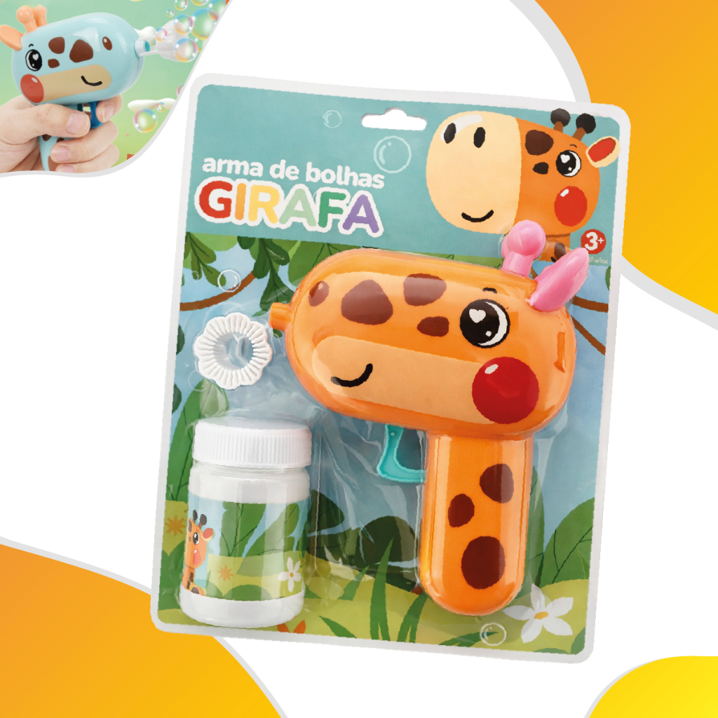 Brinquedo Lança Bolhas De Sabão Girafa Pistola Arminha Automática Máquina De Bolha Infantil Diversão em Oferta na Shopee